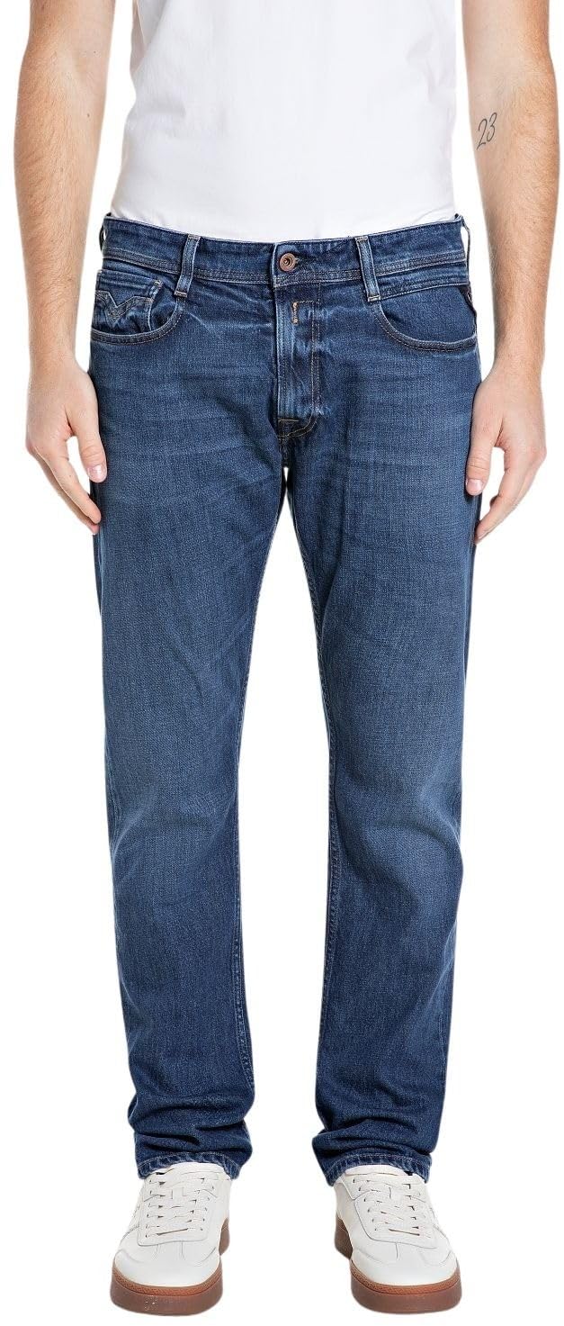 Replay M1005b Jeans, 007 Dark Blue, 33W/32L Men