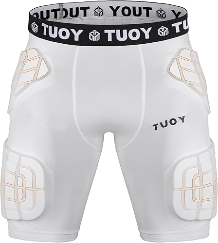 Miniatura 2 de Faja de fútbol para hombre acolchada de compresión corta con almohadilla protectora de cadera pantalón para jóvenes adultos protección para béisbol