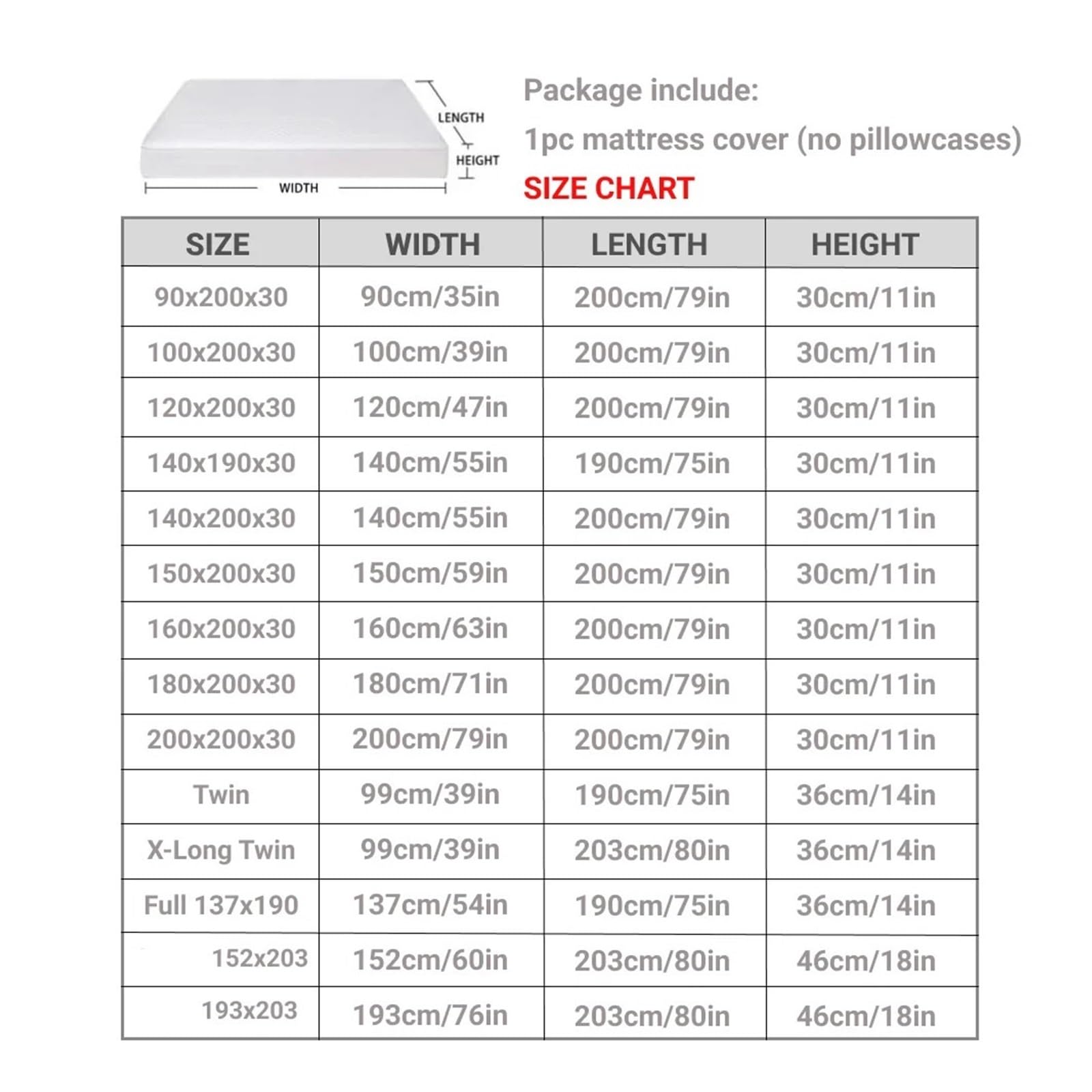 Protector Colchon Protector de colchón Impermeable con Cremallera, Suave, Transpirable, silencioso, for Cama Individual y Doble(Grey,152x203x46cm)