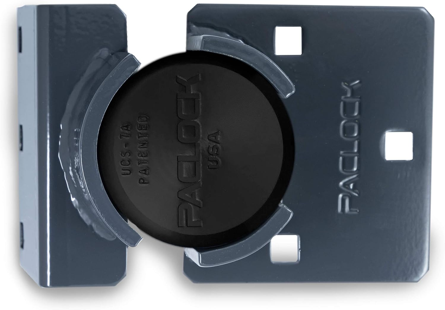 PACLOCK's UCS-7A/779 Hasp and Puck Combo Kit, High Performance 6-Pin Cylinder, One Lock Keyed to a Number U-Pick! w/ 2 Keys, Black Anod. Puck, Double Coated Grey Hasp