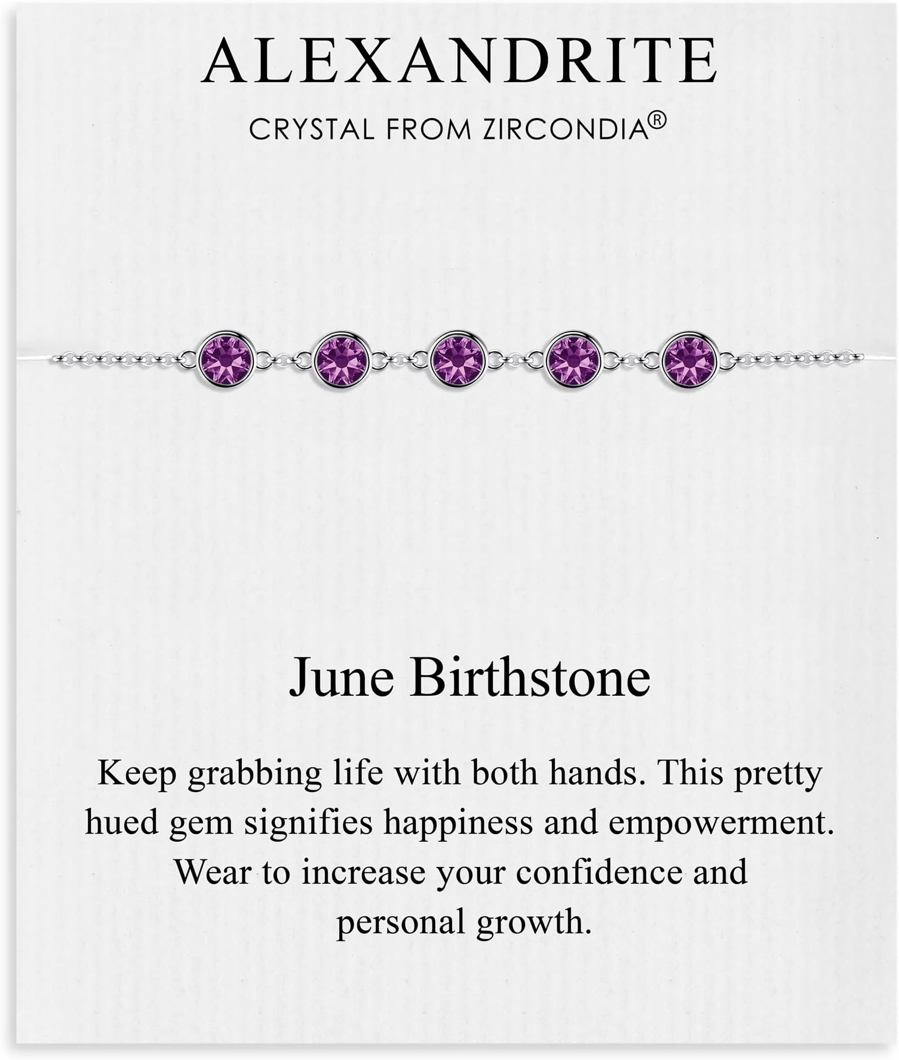 June Birthstone Bracelet Created with Alexandrite Zircondia® Crystals
