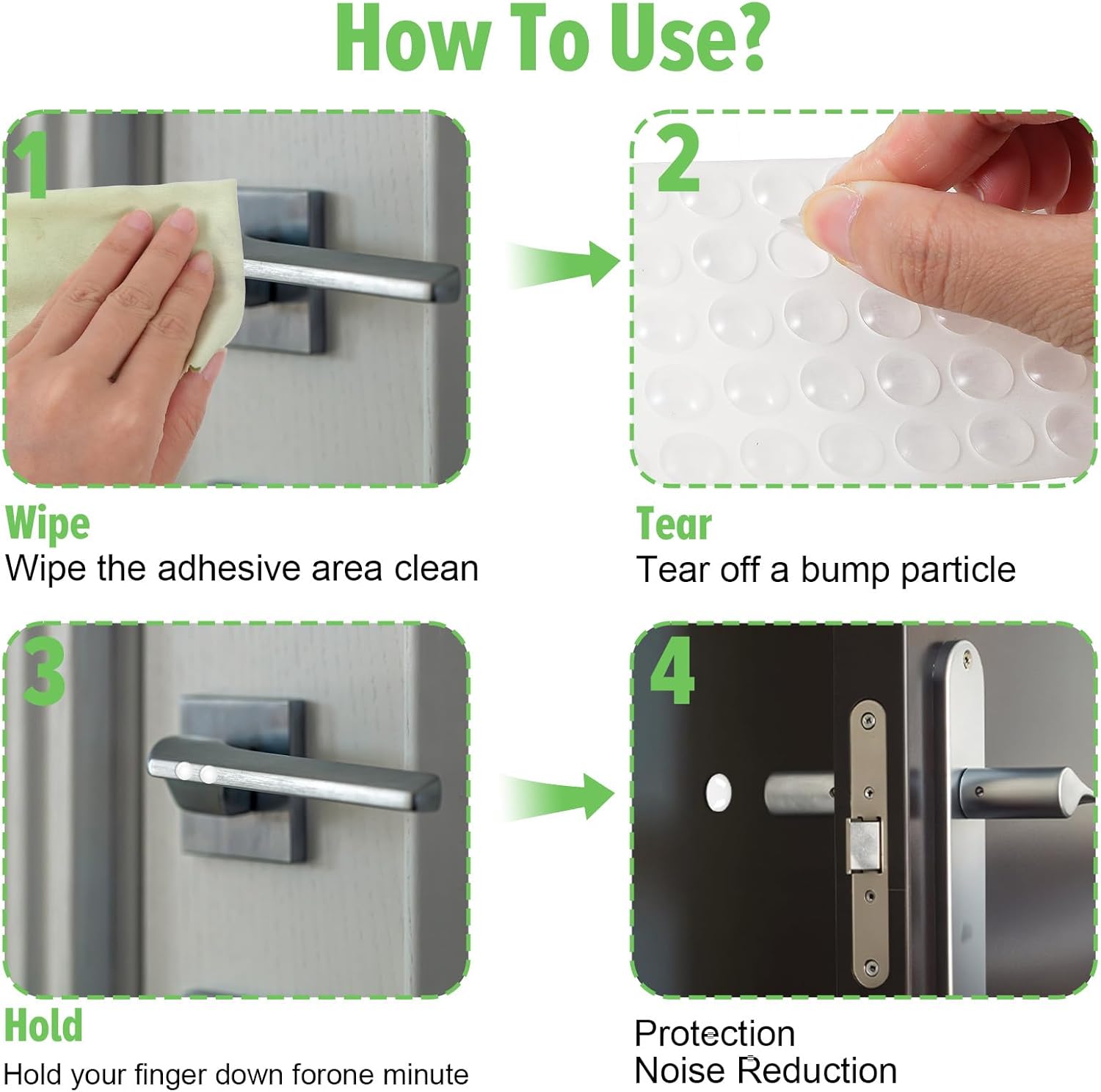 Clear Cabinet Bumpers, 204Pcs Self-Adhesive Cabinet Door Bumper Noise Dampening Bumper Pads Silicone Rubber Bumpers for Drawers Picture Frames Cutting Board Furniture Wall Protection 4 Sizes