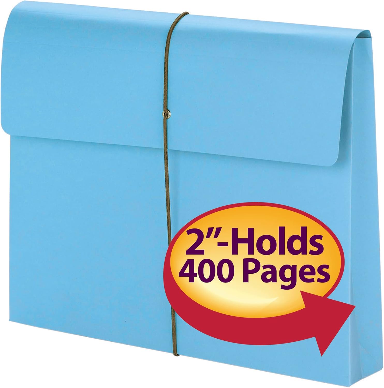 Smead Colored Expanding File Wallet with Flap and Cord Closure, 2" Expansion, Letter Size, Blue, 10 per Box (77203) : Everything Else