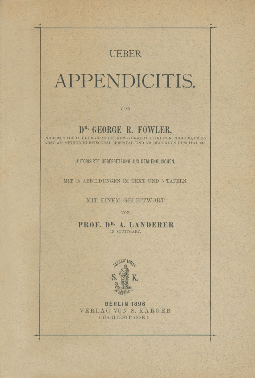 Uber Appendicitis (German Edition)      1st Edition