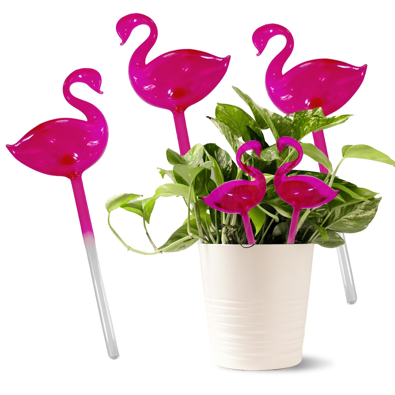 RoseFlower Plant Watering Globes 3 Pack, Glass Self Watering Planter, Vacation Auto Plant Watering Devices Watering System for Outdoor Indoor Plants