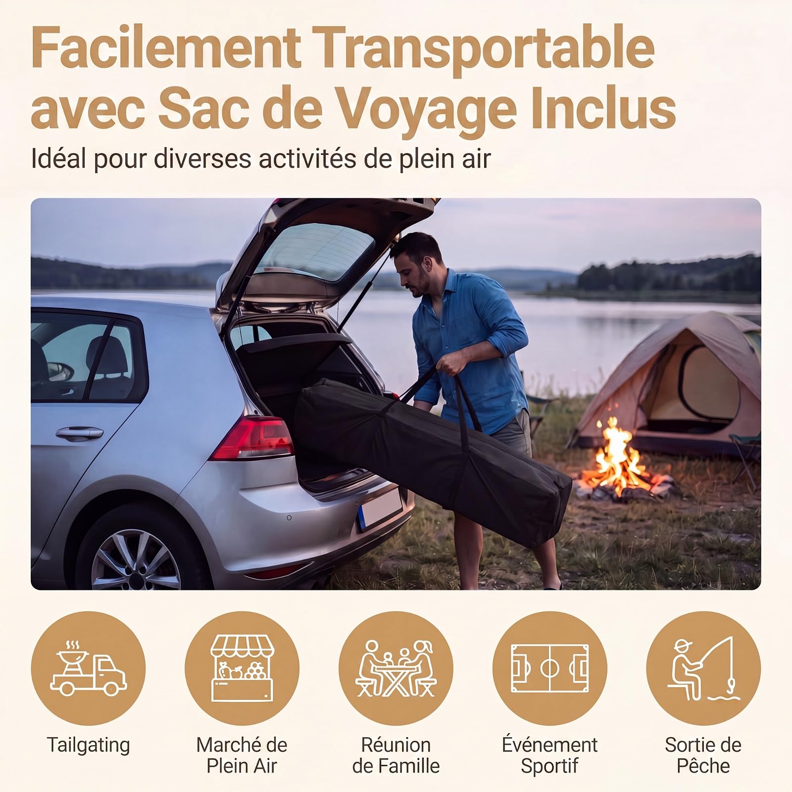 RELAX4LIFE Tonnelle Pliante 3x3 Imperméable, Barnum Pliant Facile à Monter, Protection Solaire UPF50+, Tissu Oxford Argenté, Cadre Métallque, Sac Inclus, Gazebo 3x3 pour Terrasse Marché Camping (Noir)