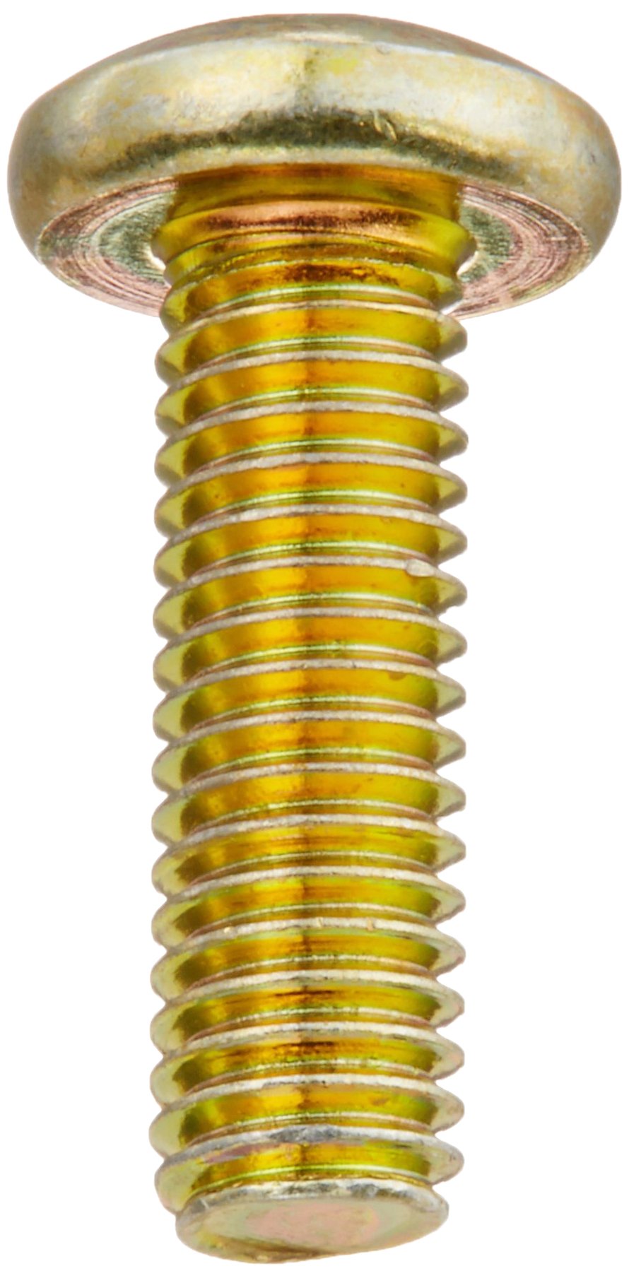 Small Parts 1124MPPY Steel Pan Head Machine Screw, Yellow Zinc