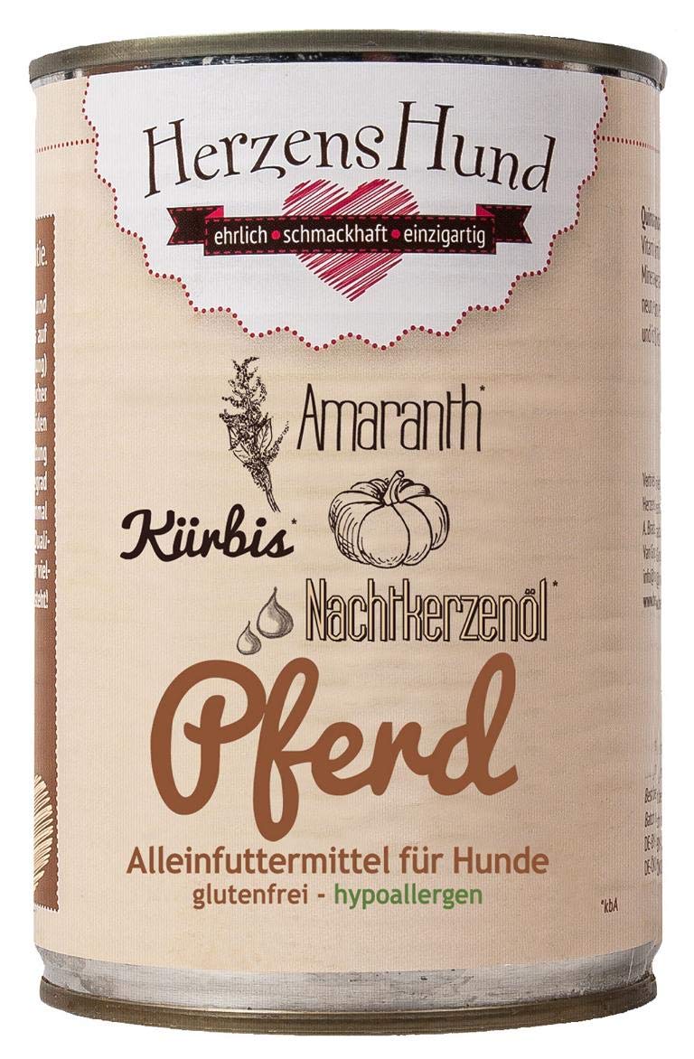Herzenshund Pferd mit Bio-Kürbis 400g