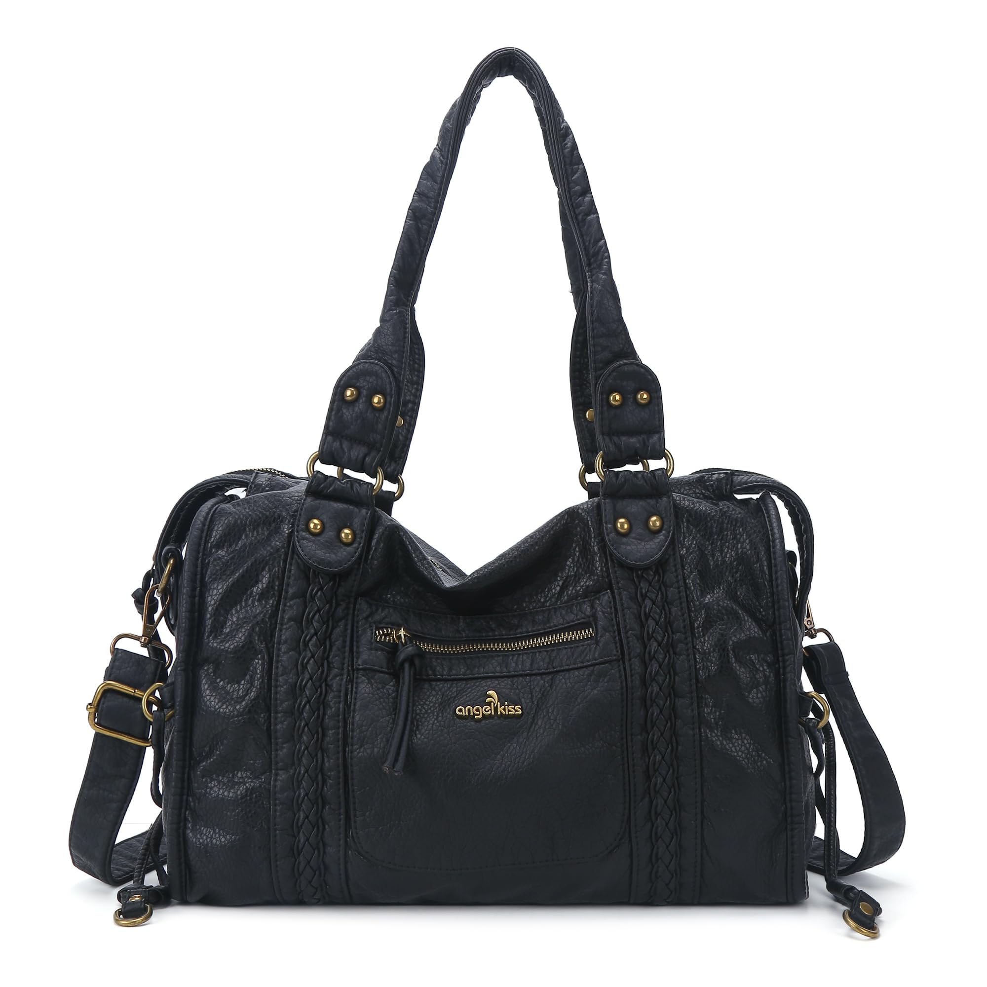 Angel Kiss Hobo Bags - Bolso de mano para mujer, de cuero vegano, bolso grande de hombro