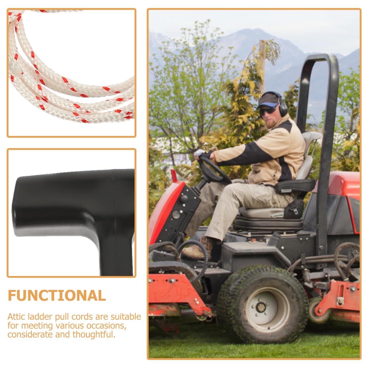 jojofuny Cuerda de emergencia para puerta de garaje de 5 piezas con mango robusto, resistente a la rotura, flexible y duradera, adecuada para escaleras de suelo y refuerzo como repuesto para puerta