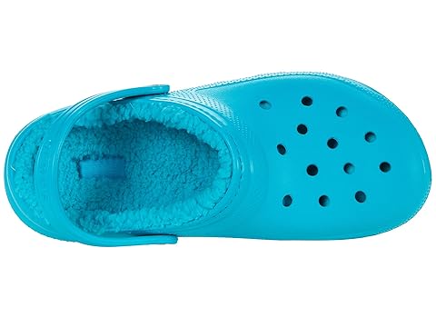 teal lined crocs