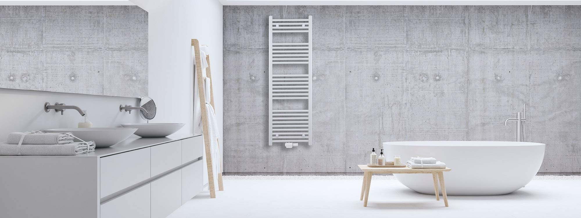 AICA Heizkörper Badheizkörper Gebogen 800 X 600 Mm Weiß