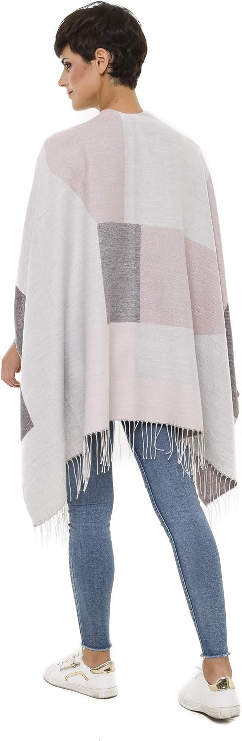 Cardigan Poncho Cape: Women Elegant Cardigan Shawl Wrap Sweater Coat for Fall Winter