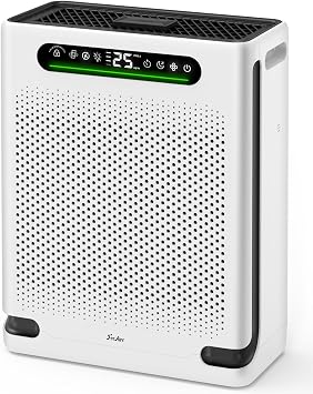 FreAire Air Purifiers for Home, HEPA Air Purifier with Washable Filter & Real-Time PM2.5 Display, Turbo Mode & 20 dB Sleep Mode, Air C