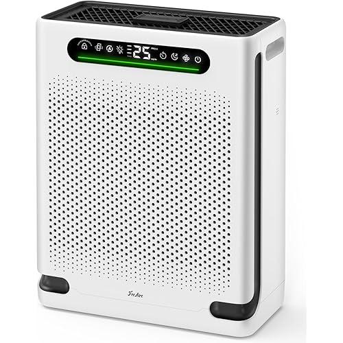 Air Purifiers for Home Large Room Up to 2600 Ft², HEPA Air Purifier with Washable Filter & Air Quality Display, Powerful Turbo Mode Air Cleaner for Pet Hair Odors Smoke Dust