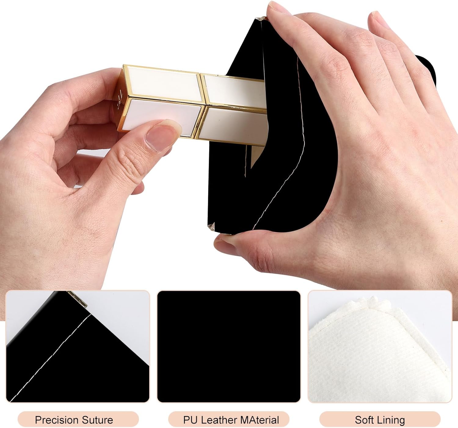 2Pcs PU Leather Small Squeeze Coin Purse Pouch Mini coin Bag Unique And Cute Wallet Cosmetic Bags Change Bag For Women Girls Men (Black - Image 3