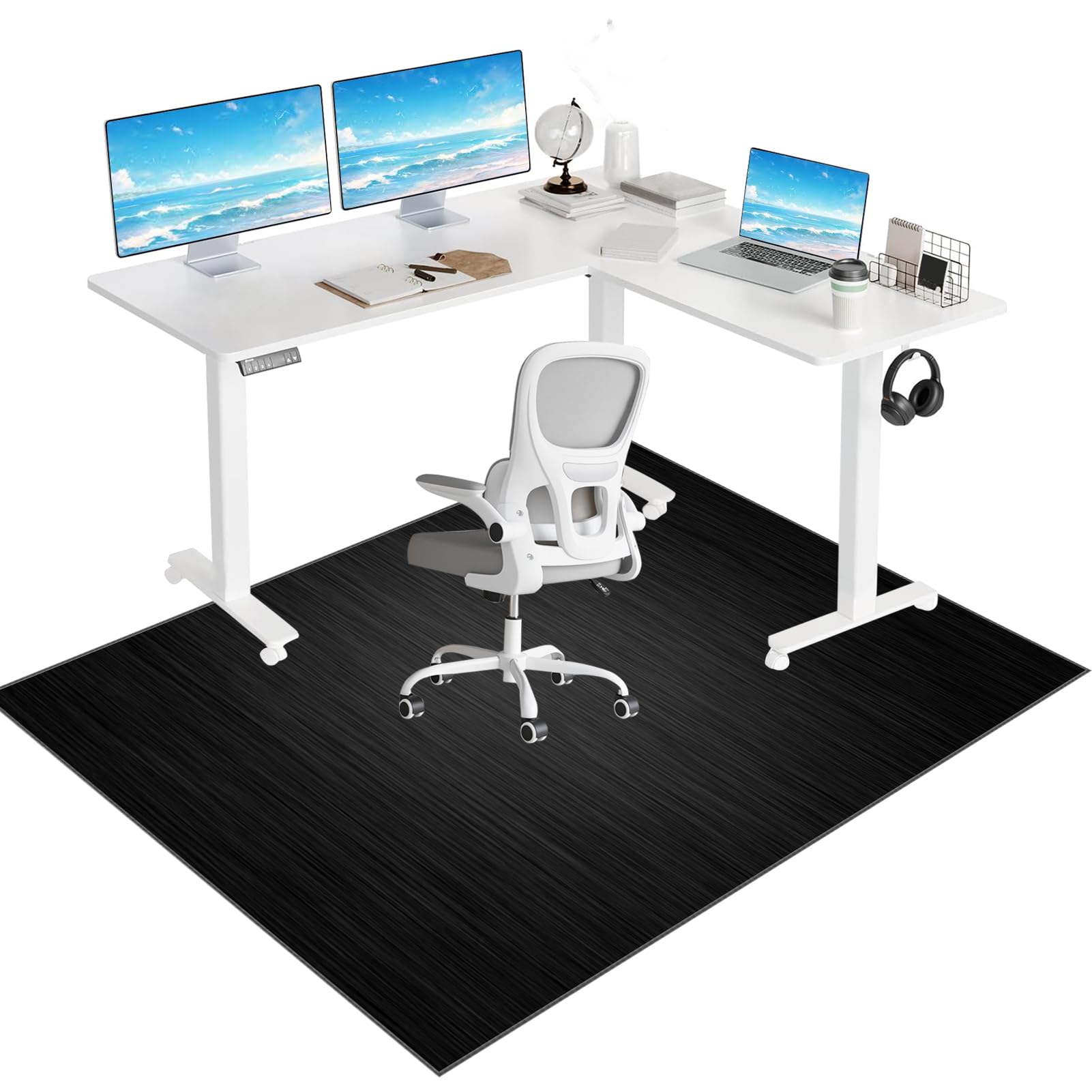 Floor Protector Mat Anti-Slip Floor Mat for Rolling Chair Desk Chair Mat for wooden Floors Large Office Chair Mat for Hard Floors Heavy Duty Wood/Tile Floor Protector Carpet Chair Mats 180 x 230 cm