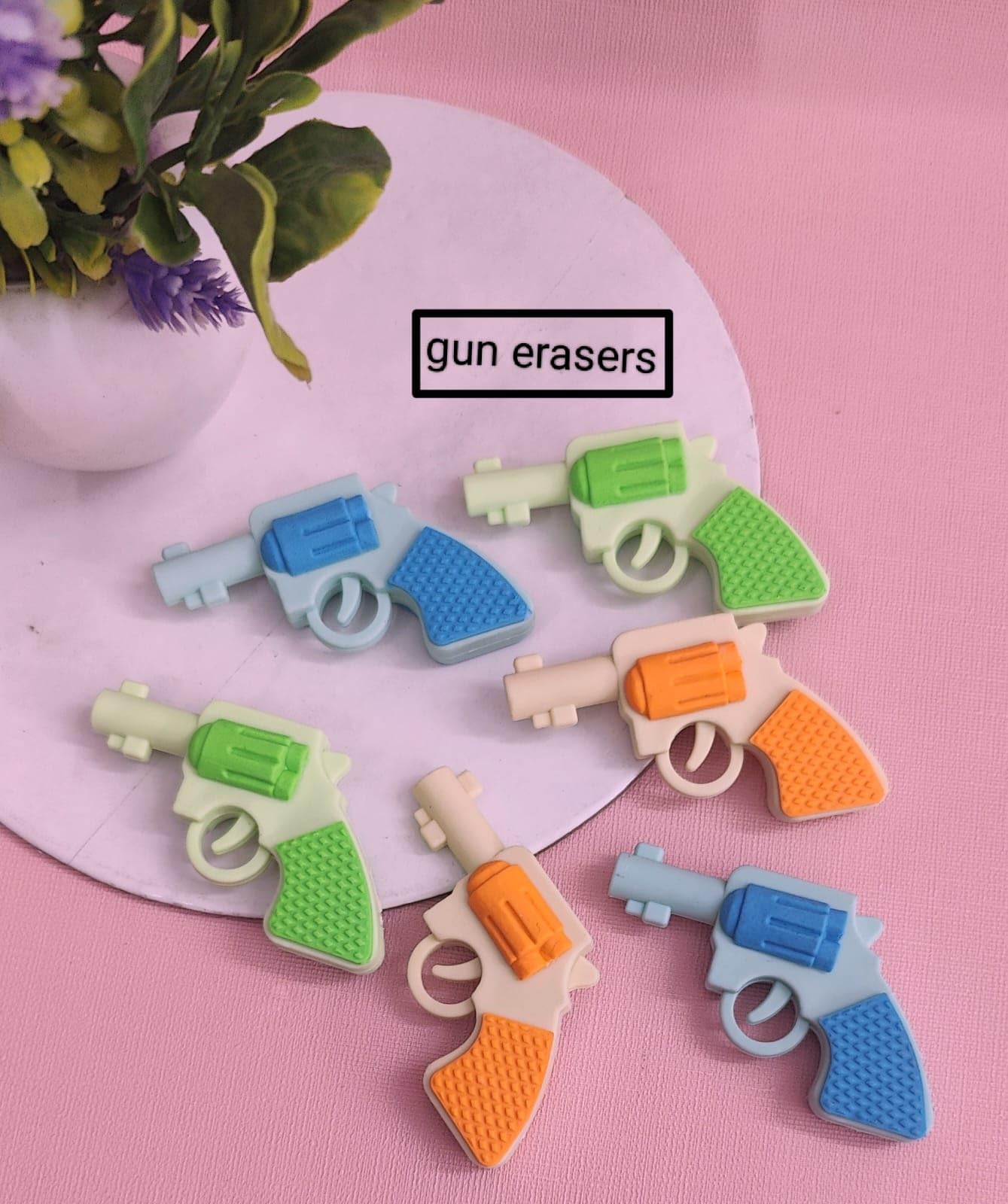 AMANVANI Multicolour Gun Eraser for Kids Pack of 4 Piece Stylish Pencil Eraser Set for Boys Girls Return Gift Educatonal Toys Rubber Set Multi and Unique Design Stationary Items Eraser (B0C7HLT7GV) Amazon Price History, Amazon Price Tracker