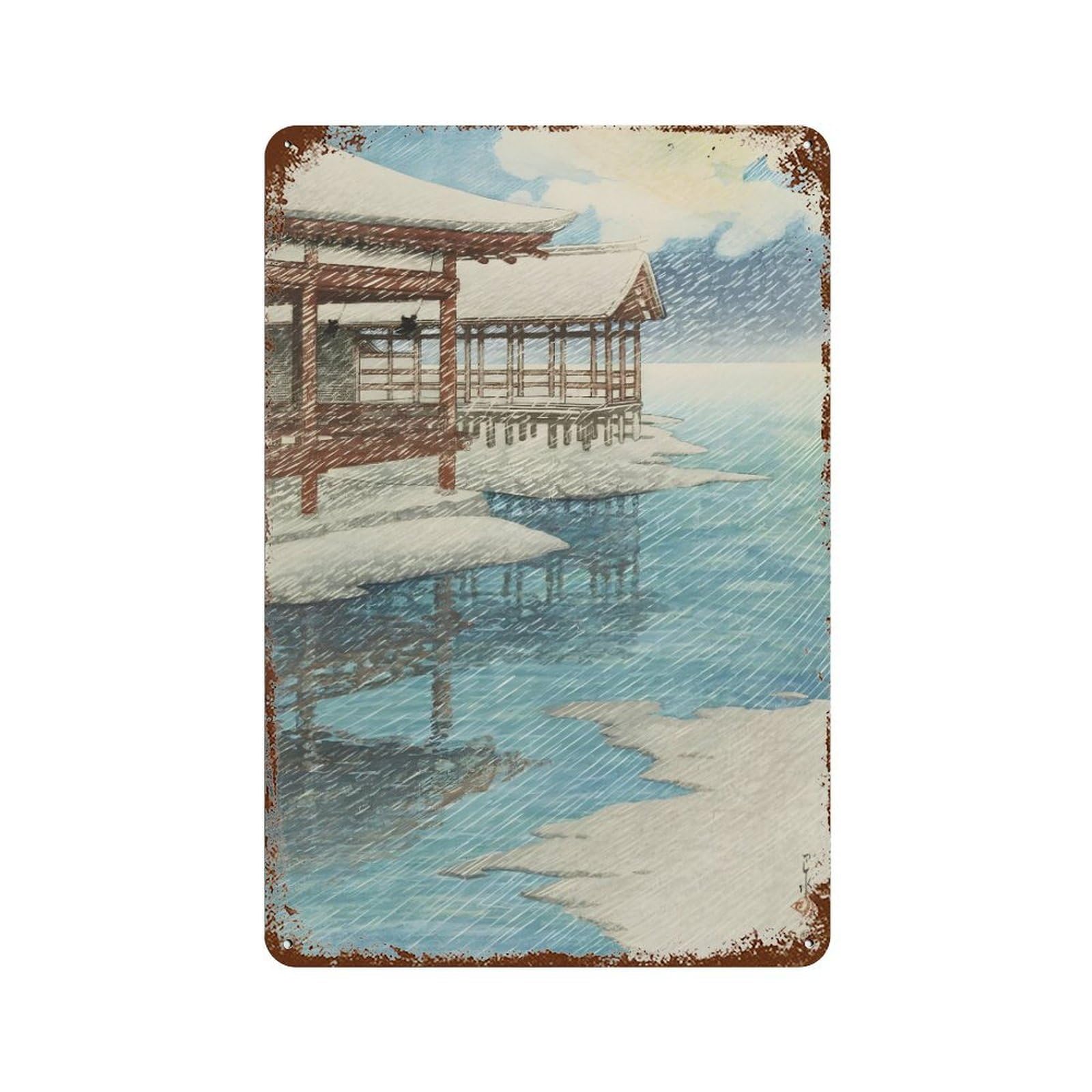 xiaoxiaoshen Hasui Kawase (31) Wall Decor Art Metal Tin Poster Modern Home Decor Art Home Bar Shop Decorations Vintage Sign 30x20cm