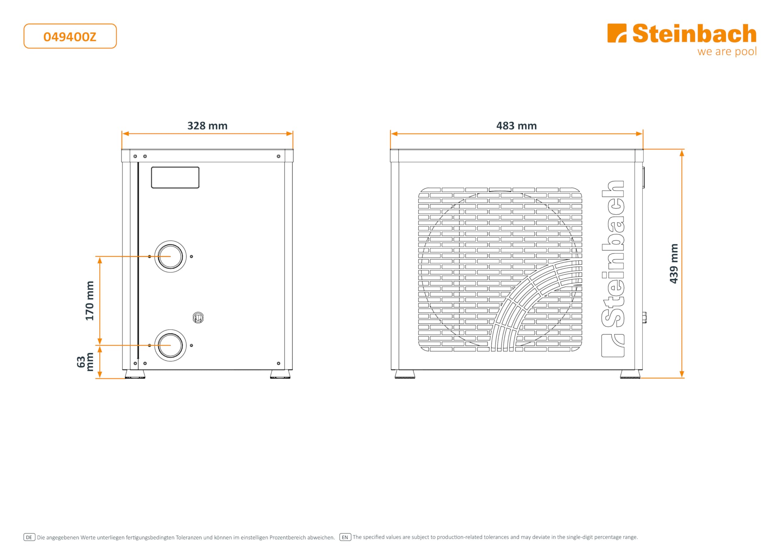 STEINBACH Wärmepumpe Startis Style – 049400Z – Pool Wärmepumpe bis 20.000 l – 4,3 kW – Mit WLAN App-Steuerung – Salzwassertauglich – effizientes R290-Kältemittel