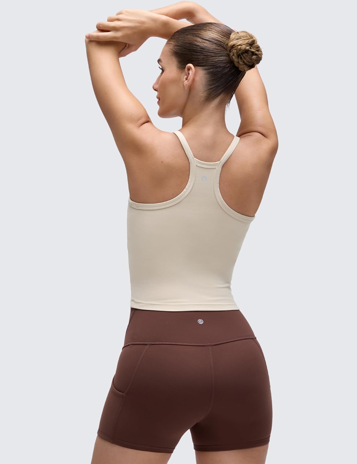 CRZ YOGA Butterluxe Soft Double Lined V Neck Tank Tops for Women - Yoga Casual Camisole Racerback Tight Sleeveless Shirt - Image 2