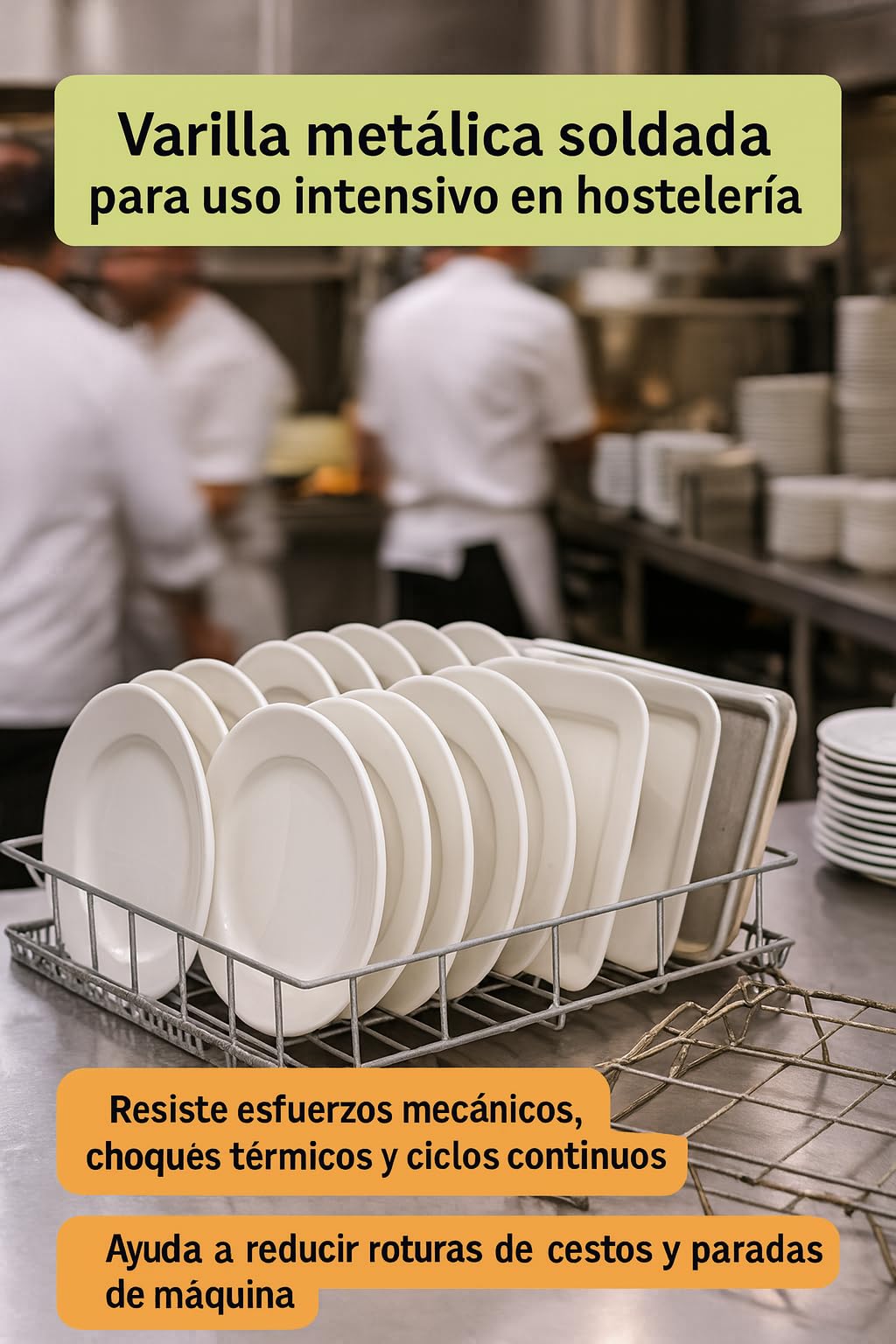 Cesta Platos Abierta 500x550x105 Metalica Lavavajillas Industrial 50x55 Compatible Con Jemi GS82 GS83 GS100 GS102 Repuesto 3502050 Cesto Platos Profesional Hosteleria y Bares