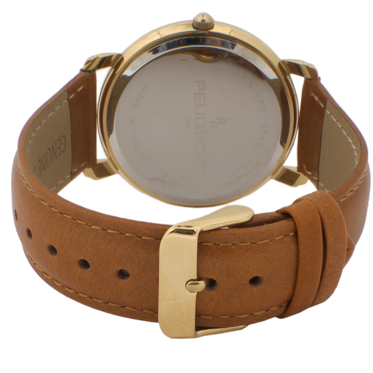 Reloj de vestir de metal delgado para hombre con correa de muñeca de cuero, Chocolate, Reloj de cuarzo 2