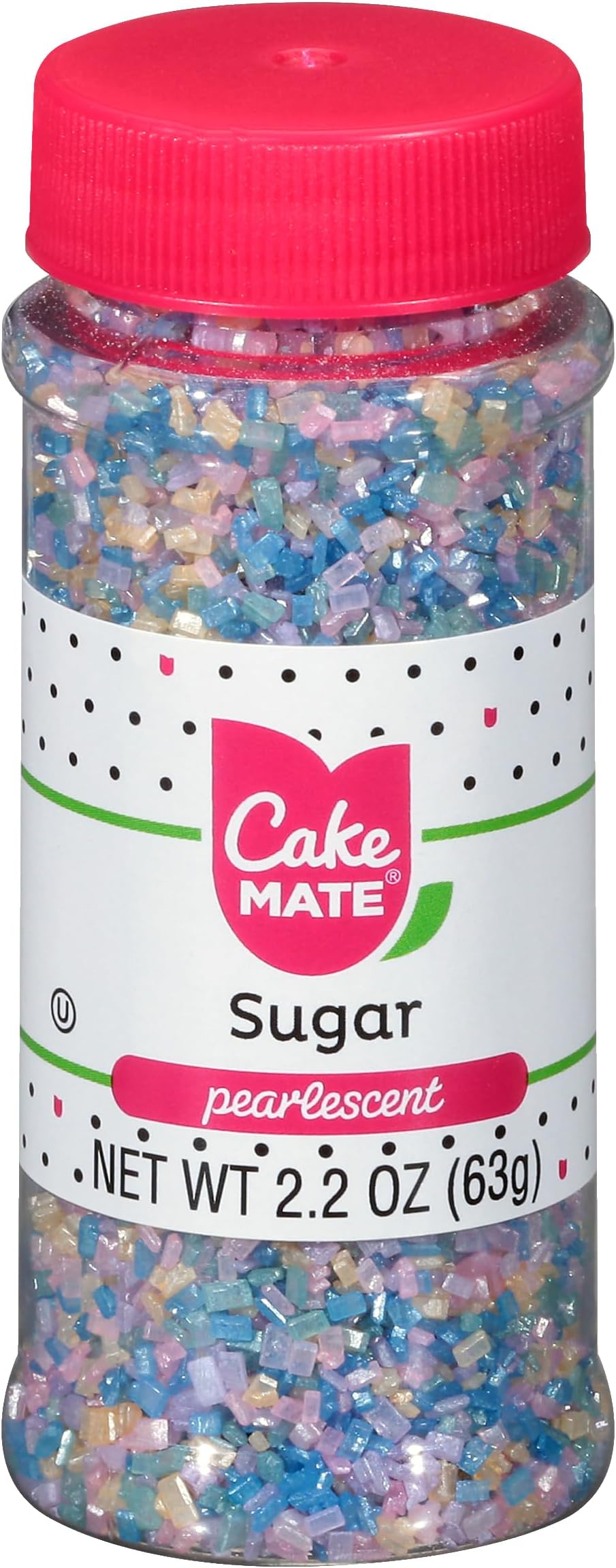 Cake Mate Pearlescent Sugar Crystals, 2.2 oz - Sparkling Decorating Sugar for Cakes, Cookies & Cupcakes