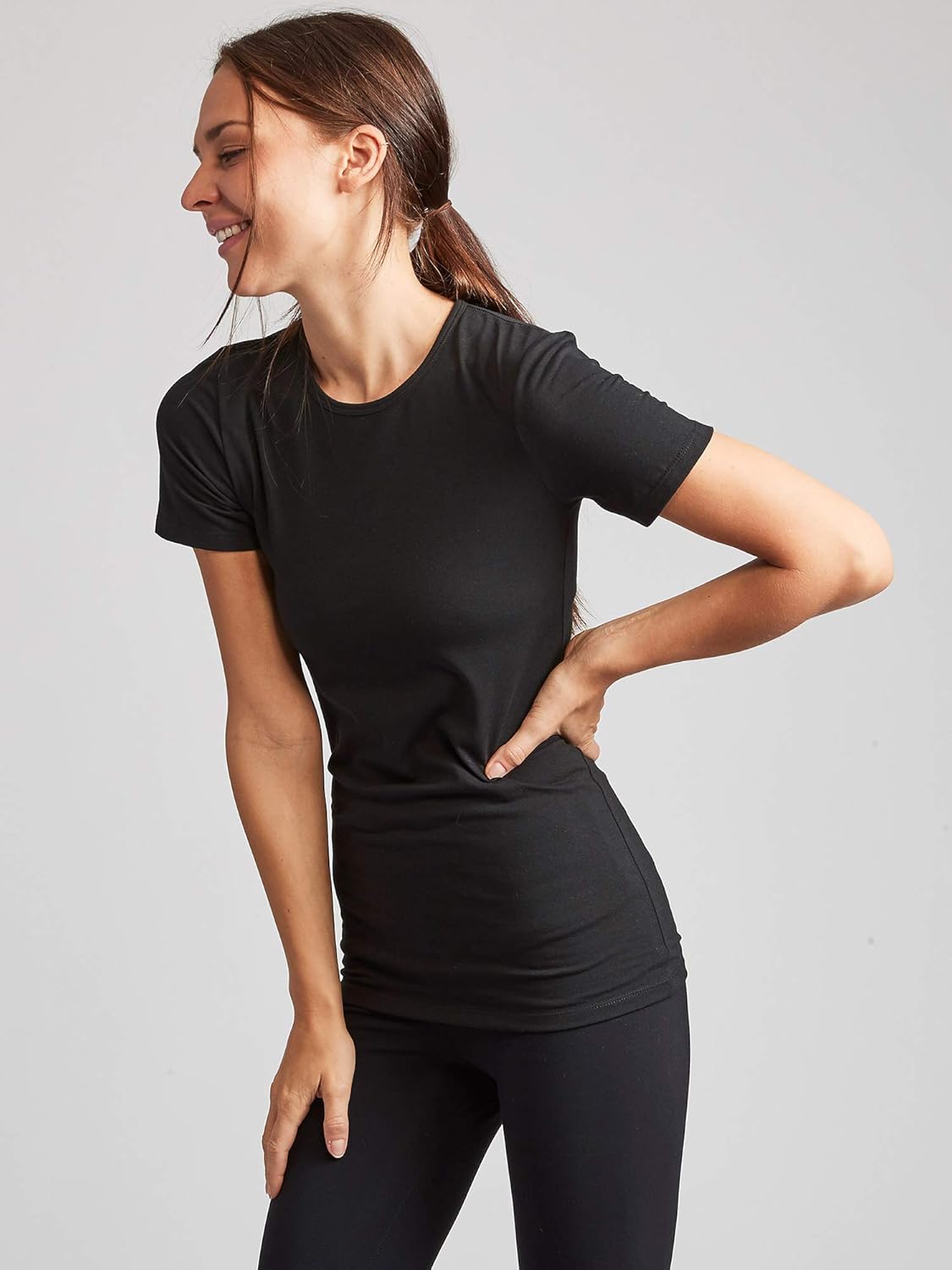 Kalon Women's 4-Pack Crewneck T-Shirt Base Layer - Image 3