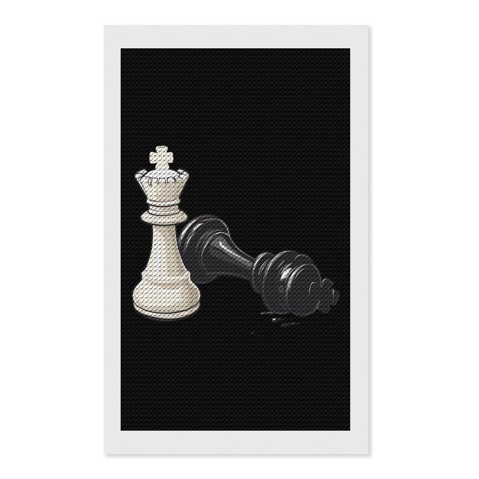 Nclqvjxzkhw Style Funny Chess Player Diamond Art Painting For Adult Round Diamonds Pictures Arts Crafts Home Wall Decor 12"X20"