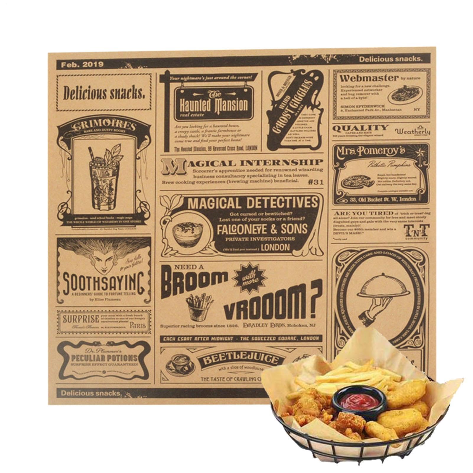 Arkusze papieru do pakowania ?ywno?ci - odporny t?uszcz papier do | pakowania kanapek, wielofunkcyjna wk?adka do ?ywno?ci, ?atwa w czyszczeniu, wygodna konstrukcja, kwadratowy krój, akcesoria d