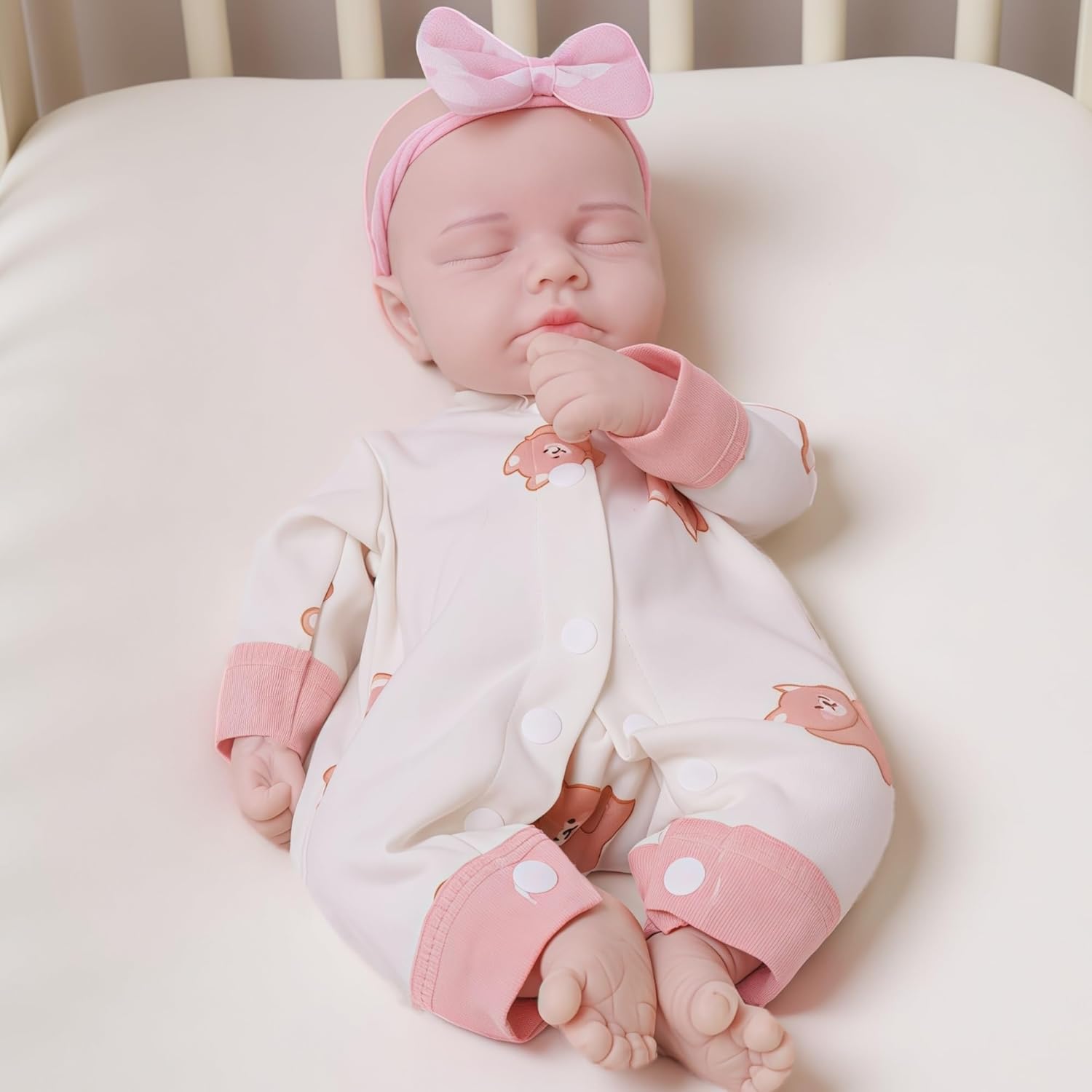 12 Inch Full Body Silicone Reborn Baby Doll Girl - Eyes Closed - 2.4lbs Weighted Lifelike Doll - 4.5/5 Stars Vine Tested - Soft Silicone Touch & Safe Gift for Kids 3+