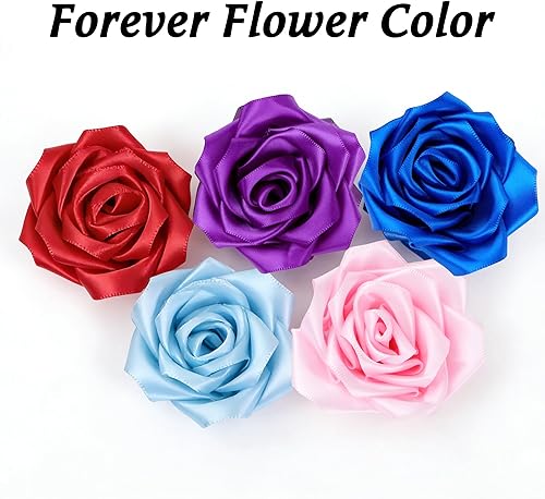 Miniatura 7 de Ramo de rosas eternas, 24 unidades, ramo de flores personalizadas para siempre, cinta hecha a mano, rosas sintéticas, regalo romántico para novia,