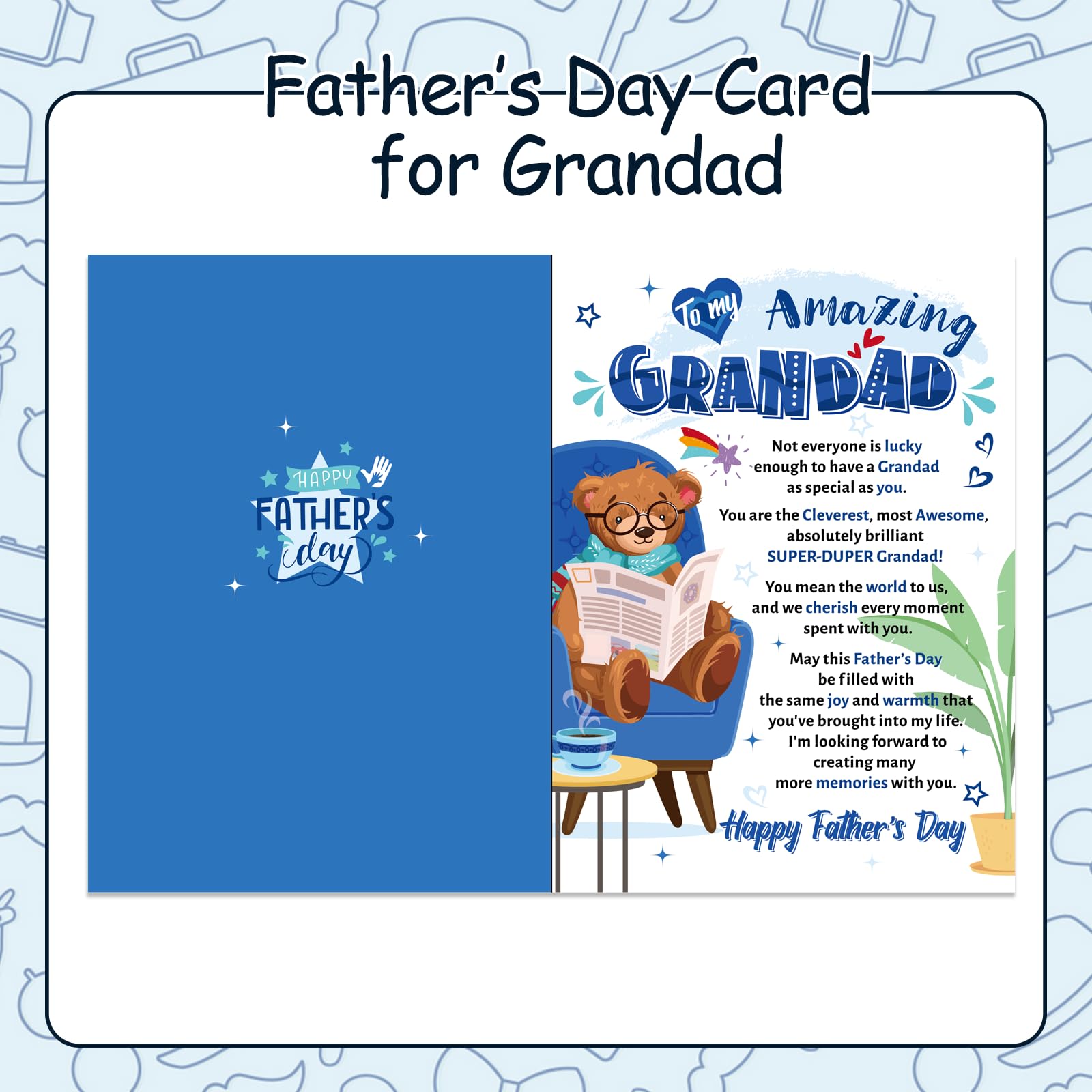 HOWAF Grandad Fathers Day Card, Father's Day Card for Grandad Fathers Day Card for Grandad Grandad Day Card - Image 3