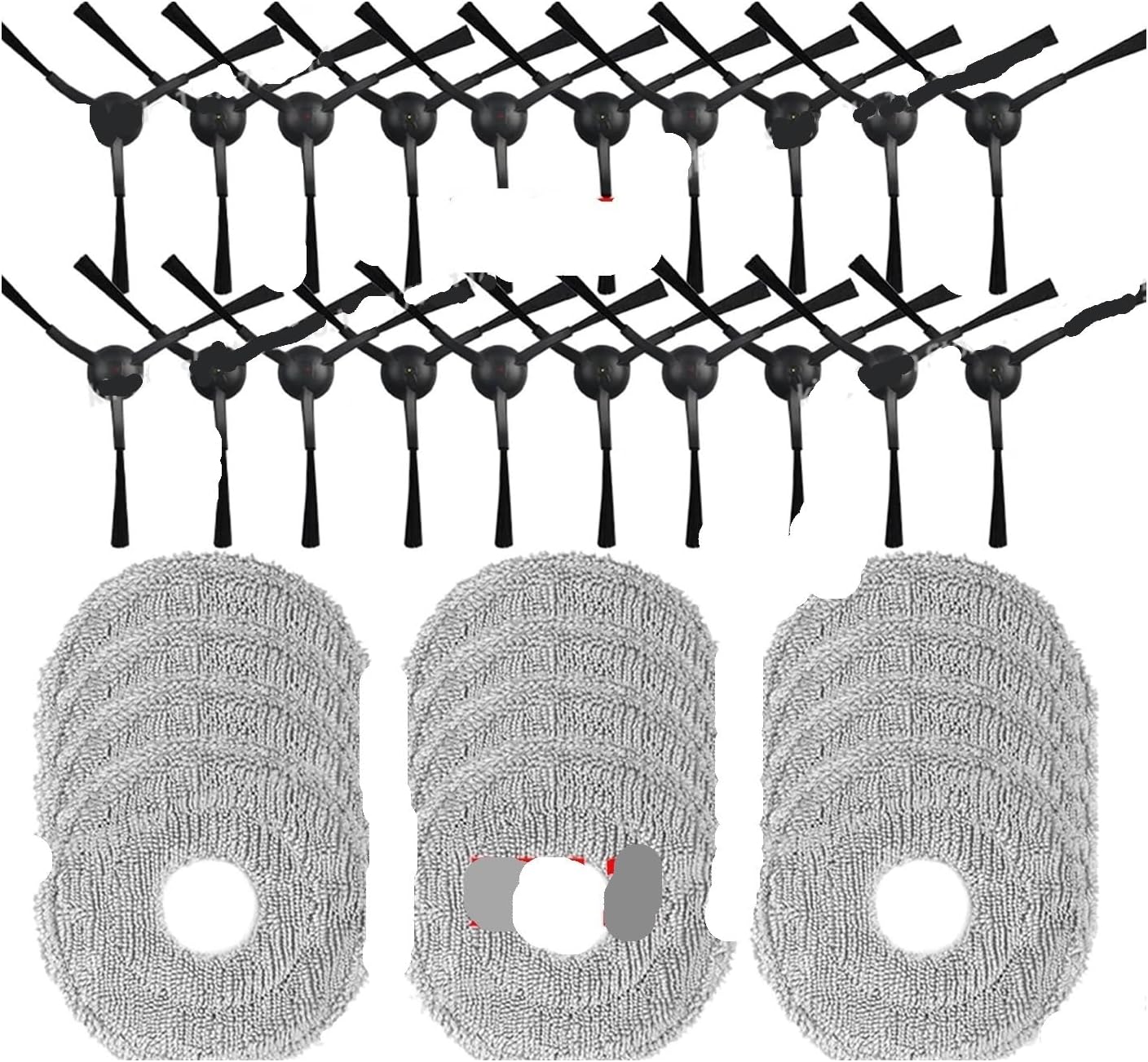 Compatible with EVERYBOT，Q7，Vacuum Parts Mop Cloth Side Brush Replacement Accessories(Set B)