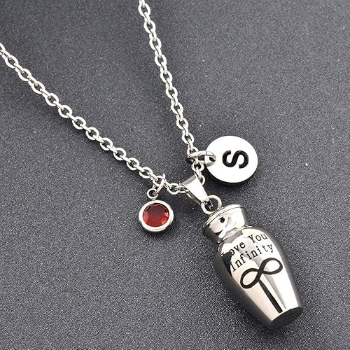 Miniatura 4 de Urna de urna funeraria Personalizada de Acero Inoxidable, cremación Conmemorativa de Funeral, Collar con medallón de cremación Infinito para joyería