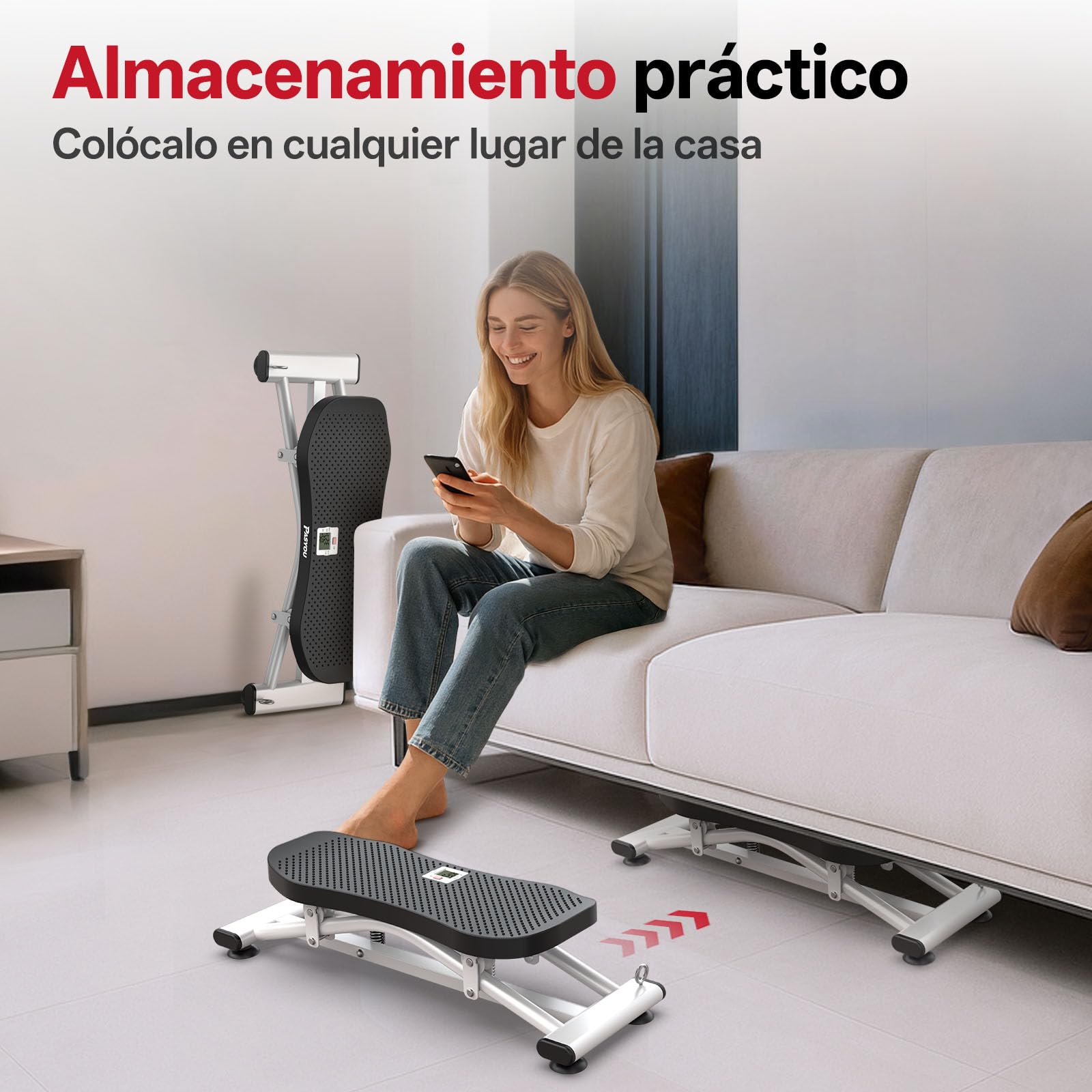 PASYOU Tabla de Equilibrio Simulador de Esquí, Tabla oscilante con Bandas de Resistencia, Entrenador portátil de Equilibrio Wiggle con Monitor LCD, Capacidad de 136 kg, Ejercicio Completo
