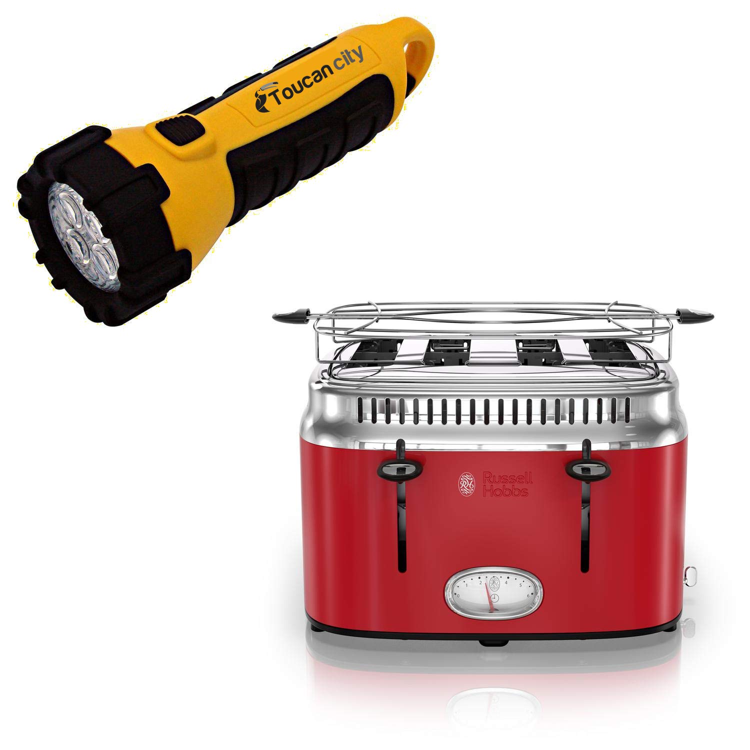 Buy Toucan City LED Flashlight and Russell Hobbs Retro Style 4Slice