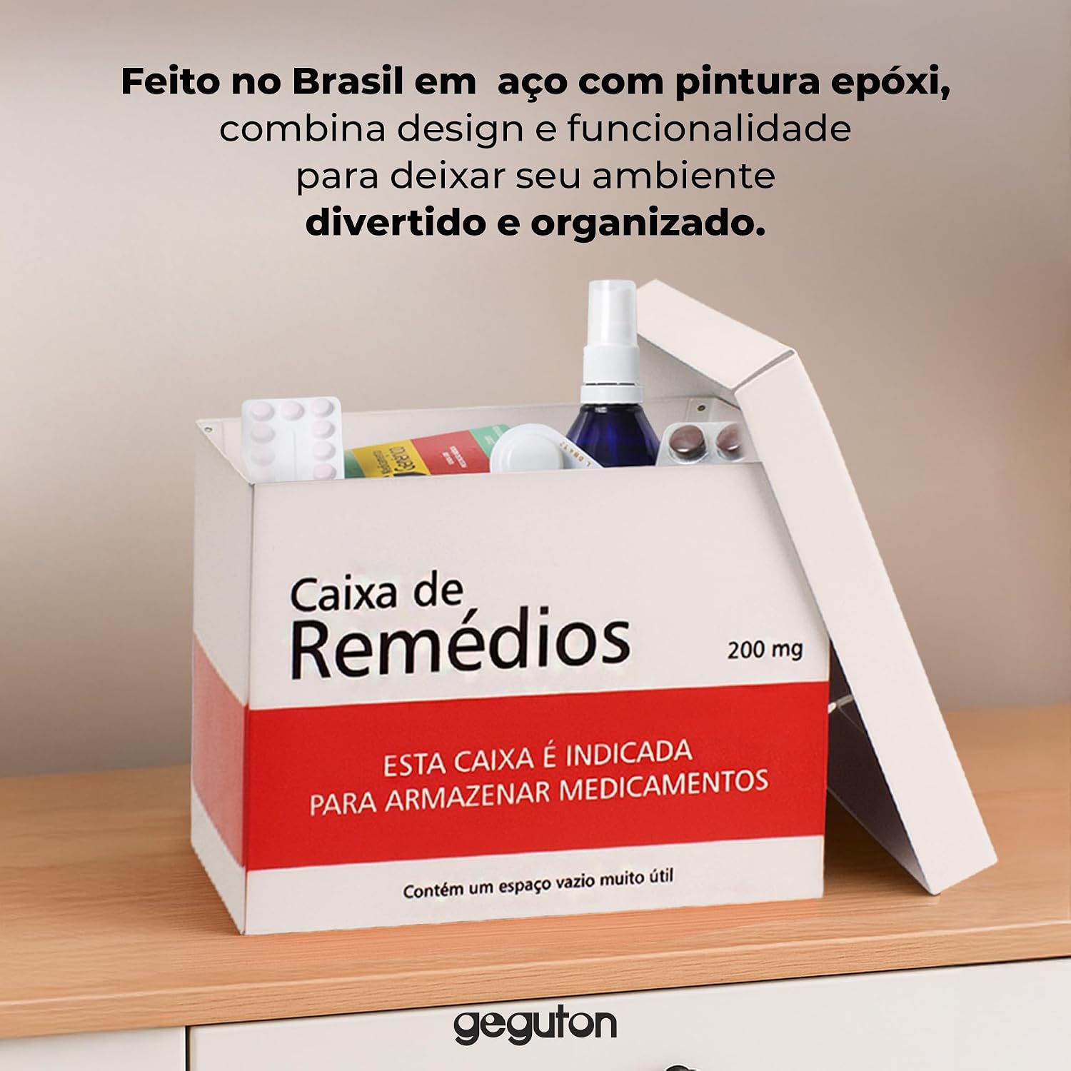 Caixa de Remédios, GeGuton, Branca/Estampa, Divertidos