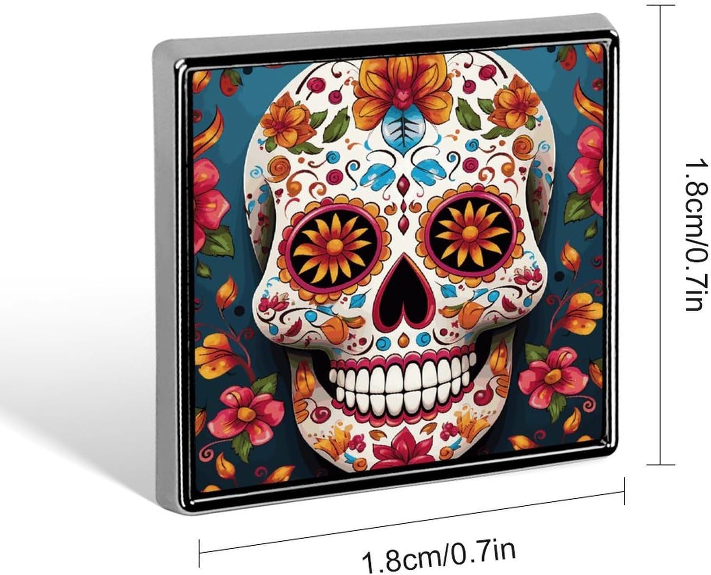 Colorful Sugar Skull Brooch Pins Lapel Pins for Men Women Badge Button Cover Decorative Jewelry Charms for Hats Bags Backpacks Suits Shirts Scarves Clothing Accessories Banquet Wedding Gift image 2