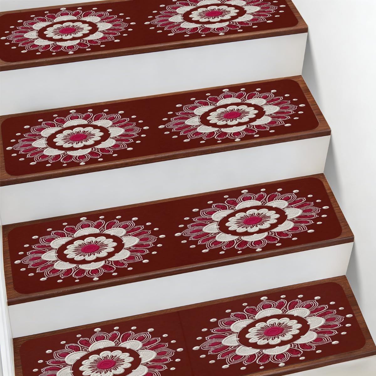 Alfombra para escaleras Mexpekil mandala de 20x76 cm