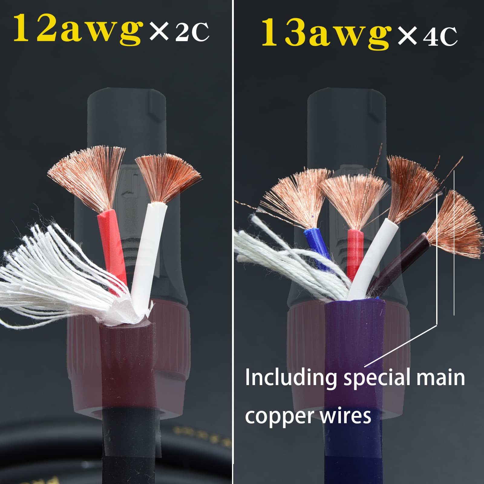 Arklove 2 conduttori 2 pz 6ft 12awg cavo altoparlante speakon al cavo speakon