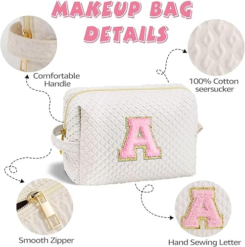 Miniatura 5 de YOOLIFE Bolsa de maquillaje inicial para mujeres y niñas, bolsa de cosméticos, bolsa de maquillaje de viaje, bolsa de aseo personal, regalos de