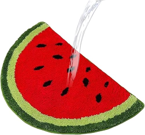 Miniatura 8 de Tapete de baño de sandía para baño, tapete de ducha antideslizante para verano, tapete de bienvenida de verano, 15.75 x 23.62 pulgadas, bonito