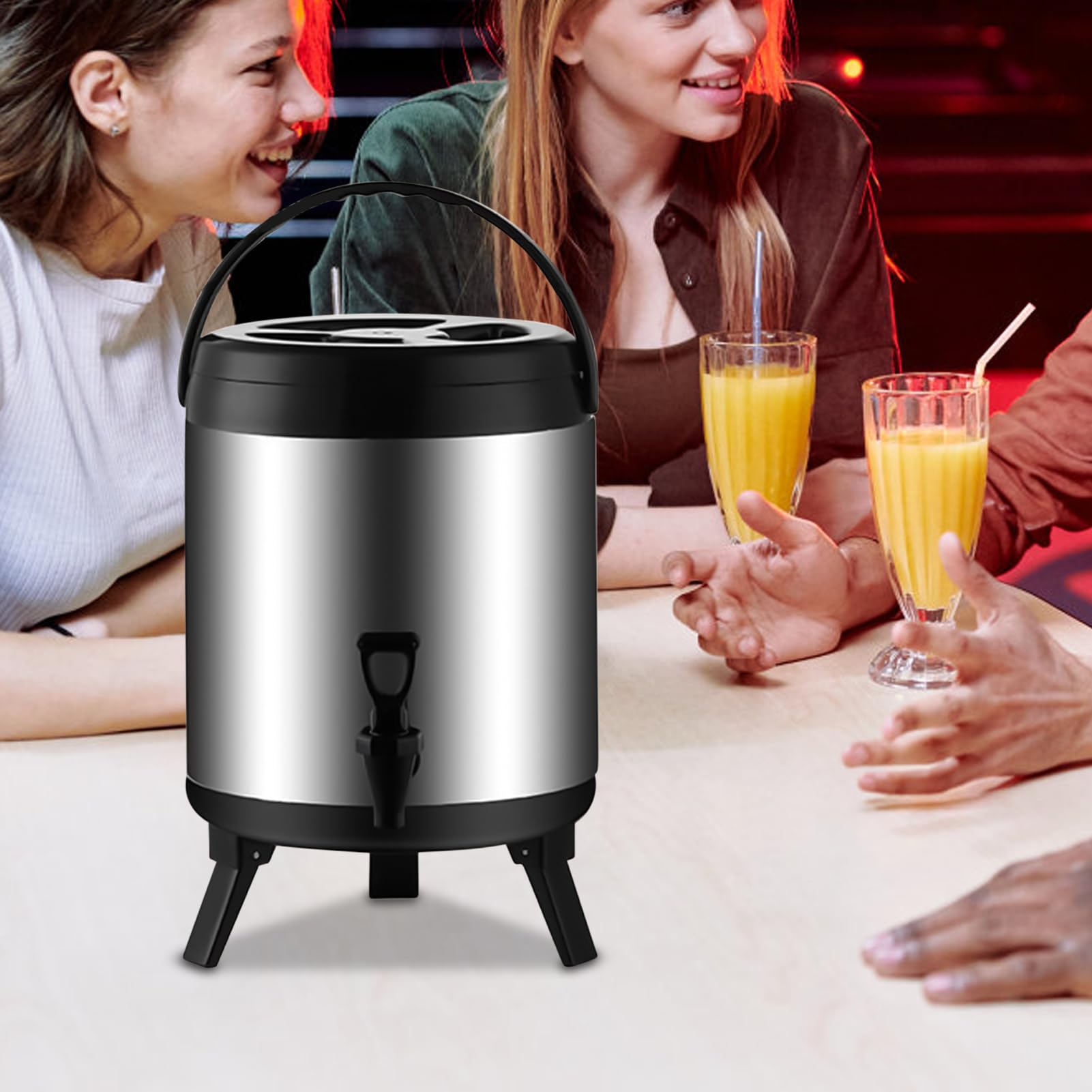 Dispenser per bevande, in acciaio inox, dispenser portatile per bevande isolate, secchio termico per acqua calda e bevande, per succhi ghiacciati per inverno, estate, picnic, viaggi all'aperto
