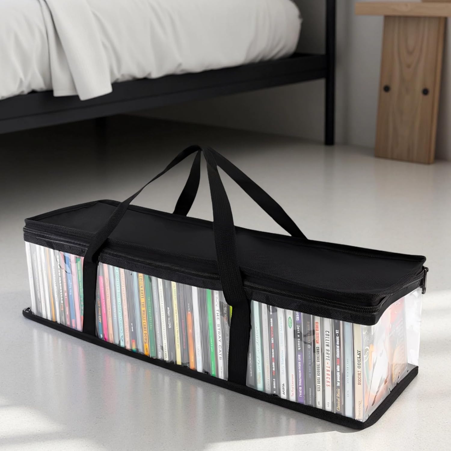 Four Under Bed Storage Bags – 23.6 In Containers, With Handles, For Clothes, Black