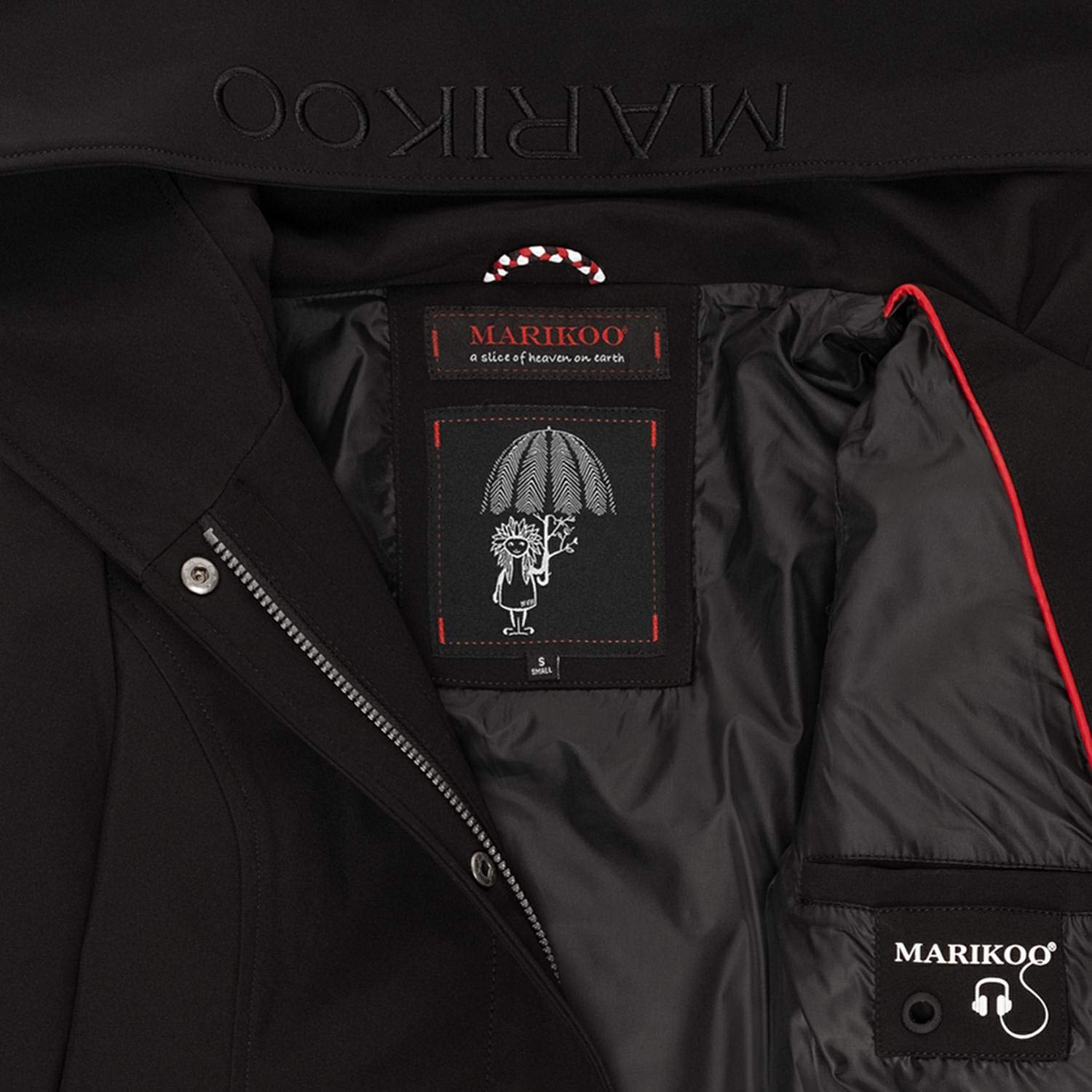 MARIKOO Mayleen - Giacca da donna in softshell, impermeabile, traspirante, con cappuccio, taglie XS-3XL