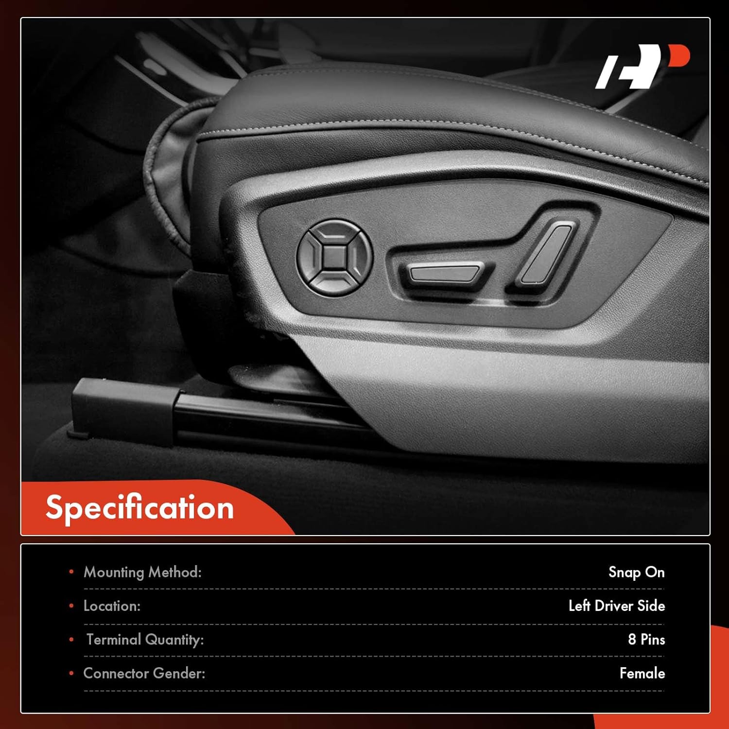 A-Premium Power Seat Adjuster Switch Compatible with Chrysler PT Cruiser 2006-2010 & Dodge Ram 1500 2006-2008, Ram 2500/Ram 3500 2006, Left Driver Side, Replace# 4602697AA, 4671979AA