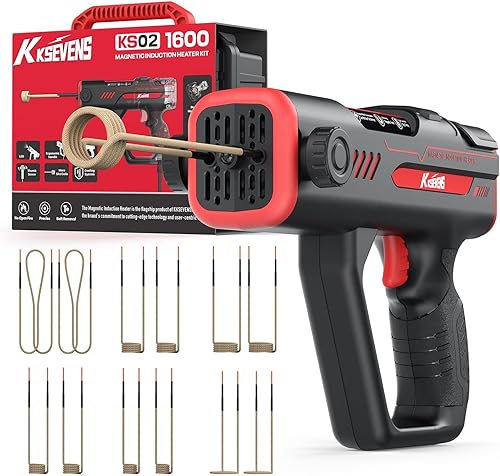 Miniatura 8 de Eliminación de pernos del calentador de inducción, 1600 W, 110 V, herramienta de calentador de inducción magnética de mano con 12 bobinas, rojo