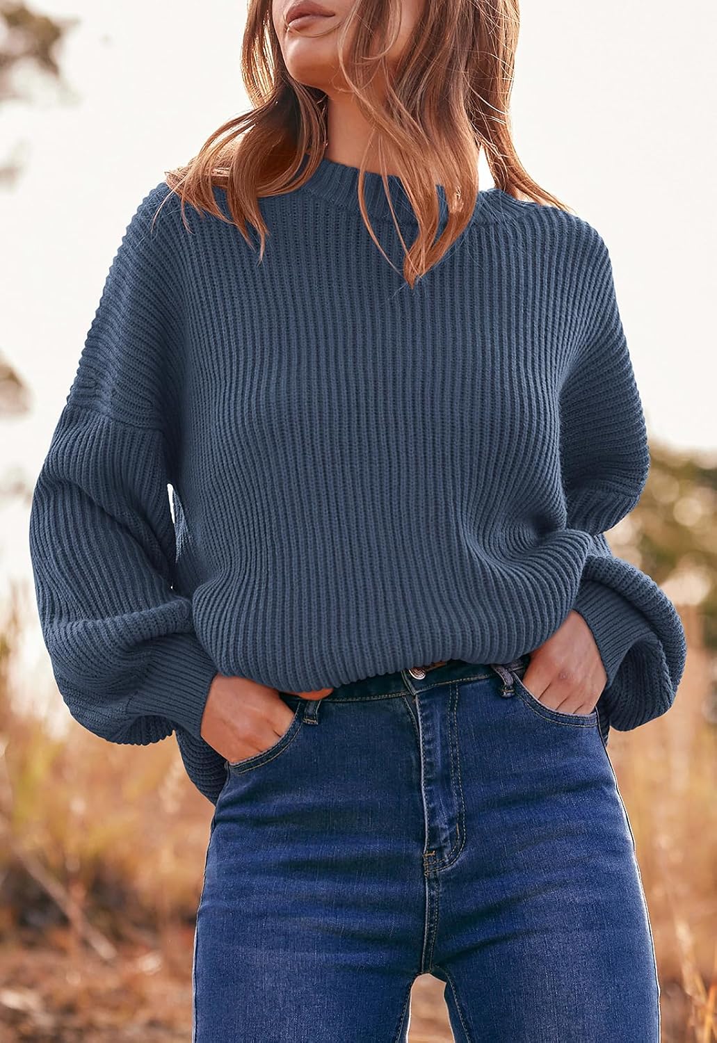 PRETTYGARDEN Womens Sweaters Spring 2026 Oversized Chunky Knitted Pullover Sweater Casual Long Sleeve Crewneck Cute Sweaters - Image 2